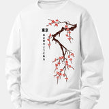 Velira Sweatshirts Balta / XS Tokijo japonų vyšnių žiedų spauda laisvo kirpimo džemperis