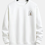 Velira Sweatshirts balta / XS Vaiduoklis, geriantis kavą, spauda, laisvas kirpimas, džemperis