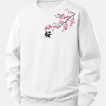 Velira Sweatshirts Balta / XS Vyšnių žiedų print Relax Fit džemperis