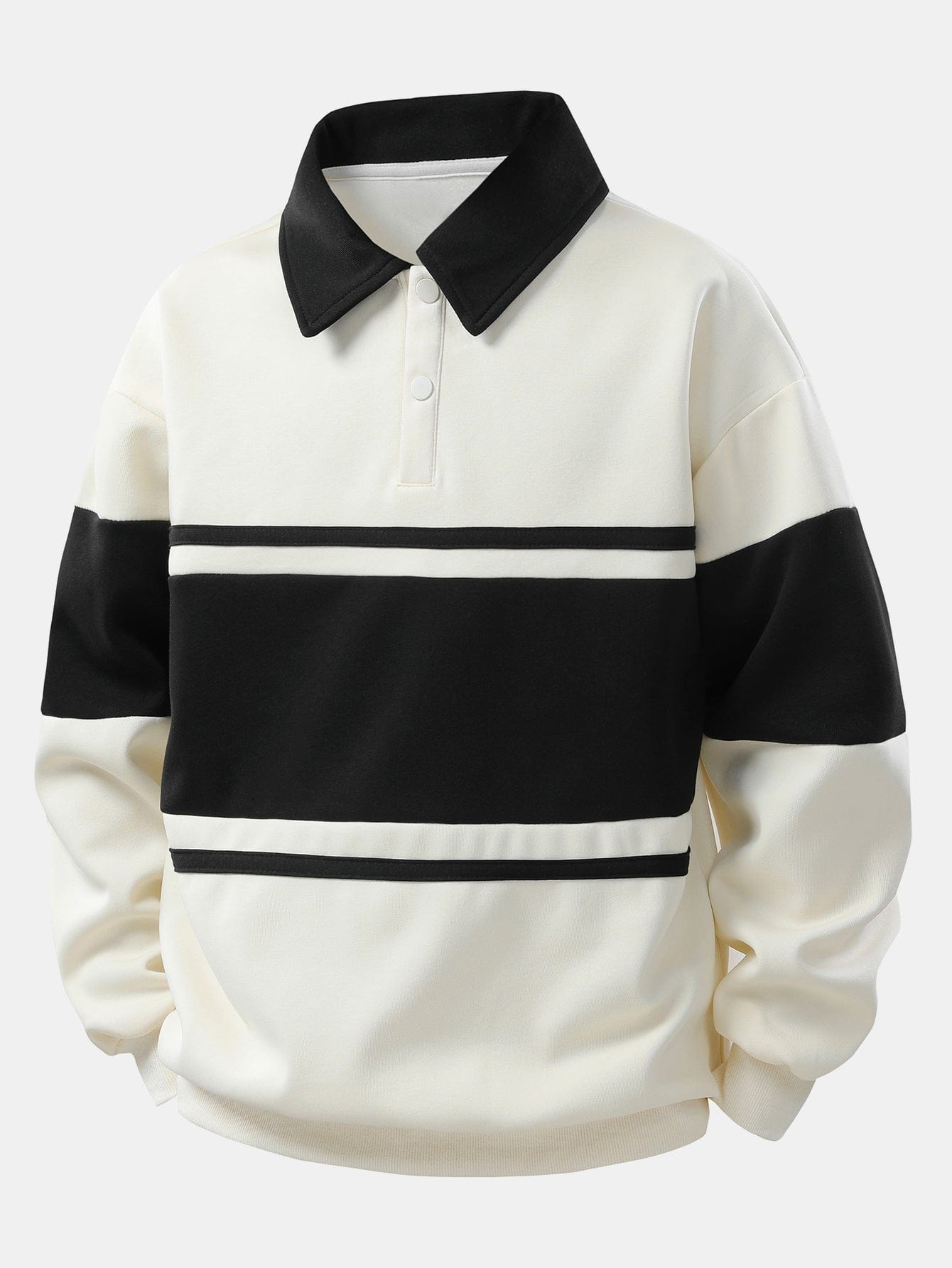 Velira Sweatshirts bežinė / XS Atsipalaidavęs Fit Spalvų Blokų Palaidinė Su Polo Apykakle