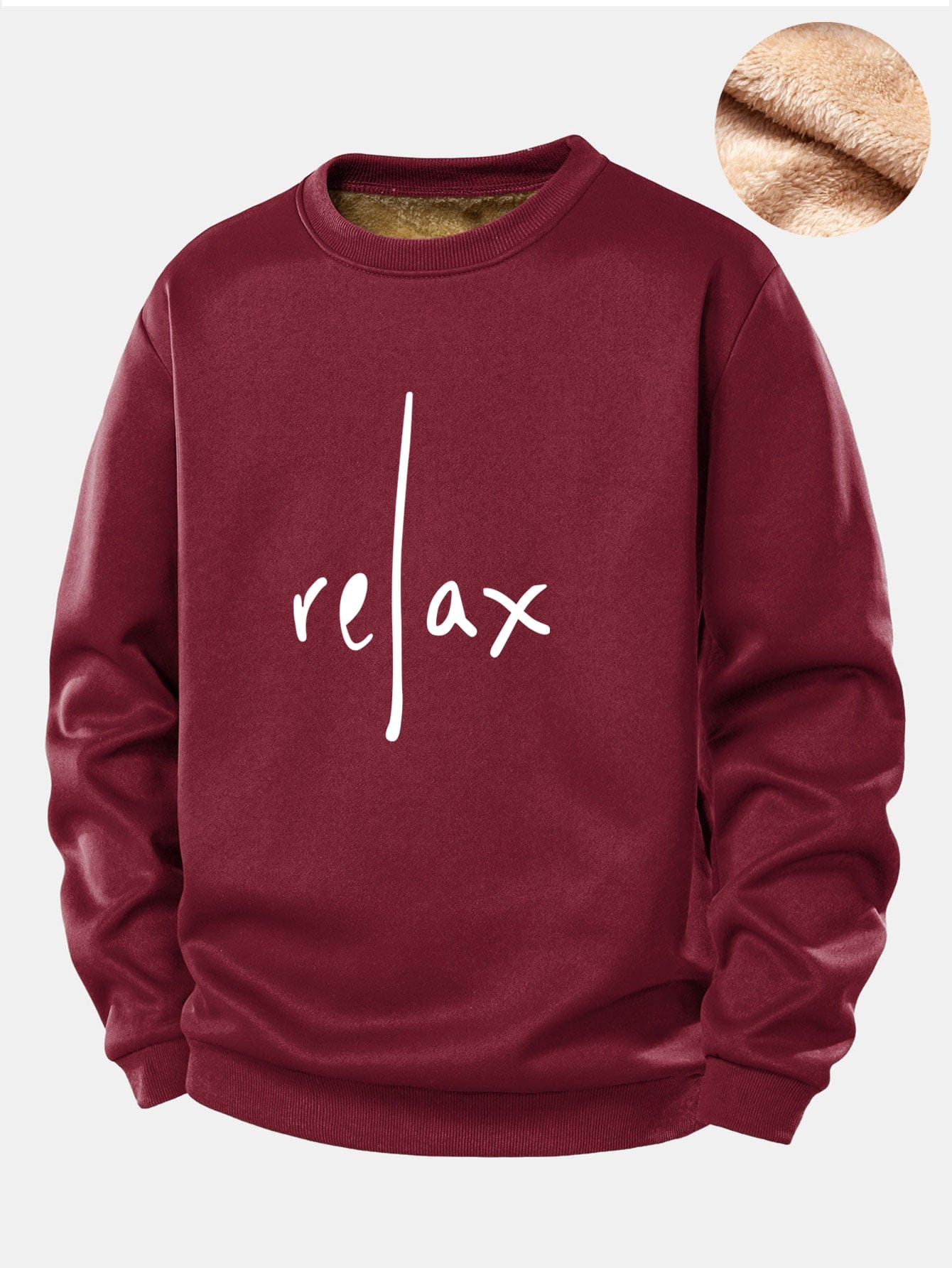 Velira Sweatshirts Bordo / S Atsipalaidavimas Spausdintas Teddy Fleece Pamušalas Švarkas