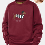Velira Sweatshirts Bordo / S Prancūziško takso rašto Teddy fliso pamušalu megztinis