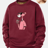 Velira Sweatshirts Bordo / S Rožinė Panto Print Teddy Fleece Pamušalu Sweatshirt