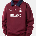 Velira Sweatshirts Bordo / XS Atsipalaidavęs Milano Spaudos Kontrastinis Polo Džemperis