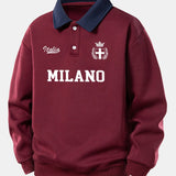 Velira Sweatshirts Bordo / XS Atsipalaidavęs Milano Spaudos Kontrastinis Polo Džemperis