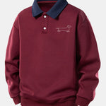 Velira Sweatshirts Bordo / XS Atsipalaidavęs Pritaikymas Šunų Spausdinimo Kontrasto Polo Megztinis