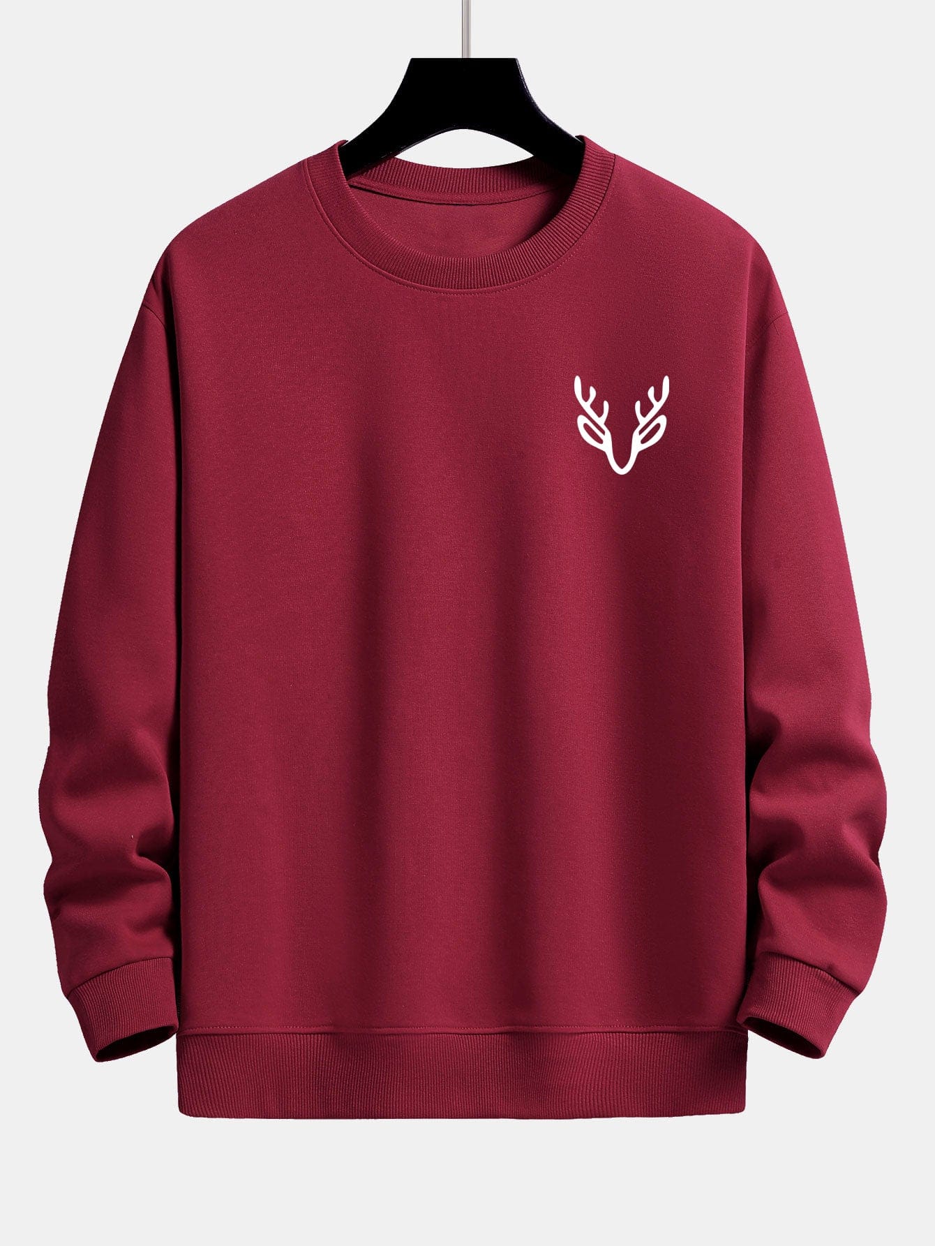 Velira Sweatshirts Bordo / XS Elnių Galvos Spauda Laisvalaikio Puloveris