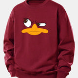 Velira Sweatshirts Bordo / XS Emotikonų antis spauda laisvo kirpimo džemperis