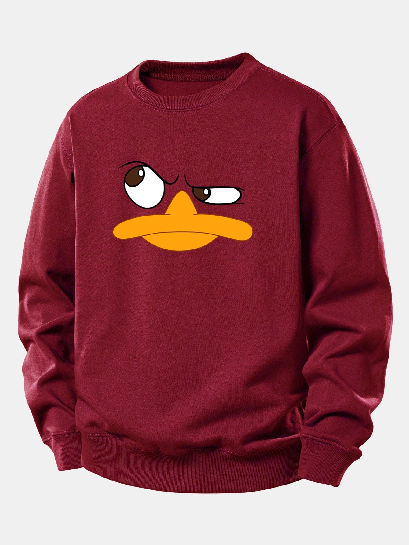 Velira Sweatshirts Bordo / XS Emotikonų antis spauda laisvo kirpimo džemperis