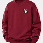 Velira Sweatshirts Bordo / XS Fitneso Kiškio Spaudas Laisvas Pjūvis Sportinis Megztinis