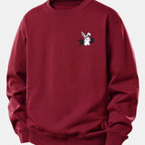 Velira Sweatshirts Bordo / XS Fitneso Kiškio Spaudas Laisvas Pjūvis Sportinis Megztinis