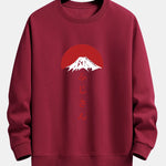 Velira Sweatshirts bordo / XS Fuji kalno spauda laisvo kirpimo džemperis