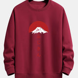 Velira Sweatshirts bordo / XS Fuji kalno spauda laisvo kirpimo džemperis