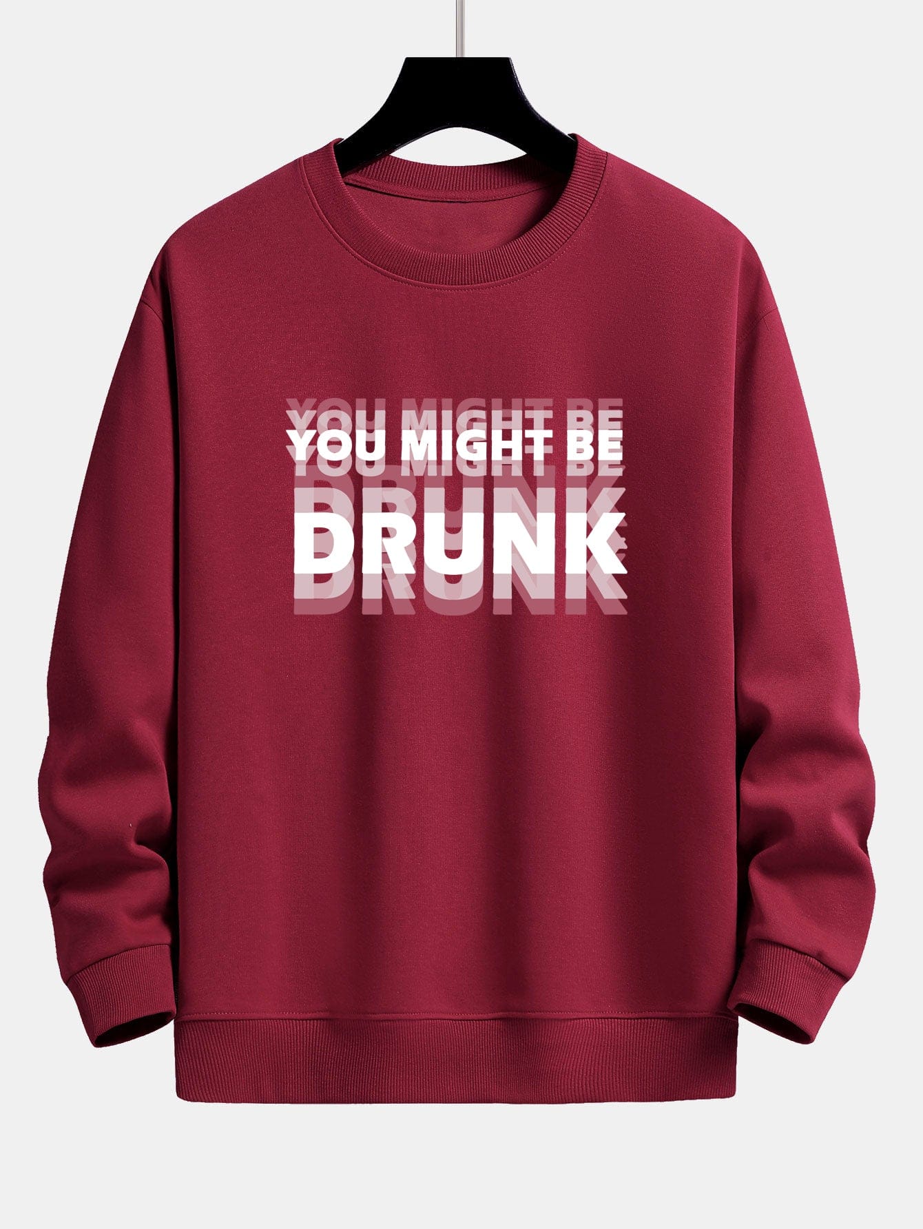 Velira Sweatshirts bordo / XS Galbūt esate apsvaigęs spausdinimo laisvo kirpimo džemperis
