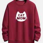 Velira Sweatshirts bordo / XS Katės Mamos Spauda Laisvas Fit Palaidinukė