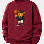 Velira Sweatshirts Bordo / XS Krepšinio Meškos Spauda Laisvalaikio Palaidinė