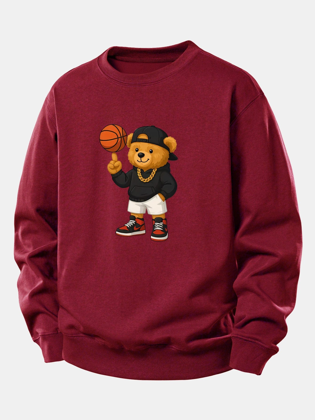 Velira Sweatshirts Bordo / XS Krepšinio Meškos Spauda Laisvalaikio Palaidinė