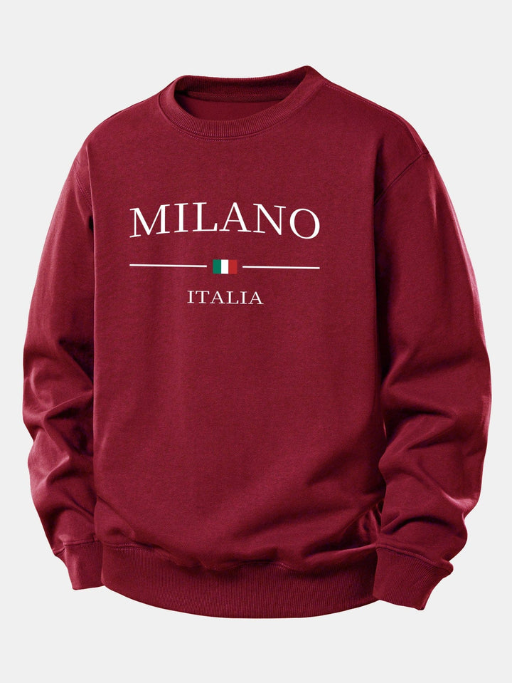 Velira Sweatshirts Bordo / XS Milano Spaudos Laisvas Fit Mikina