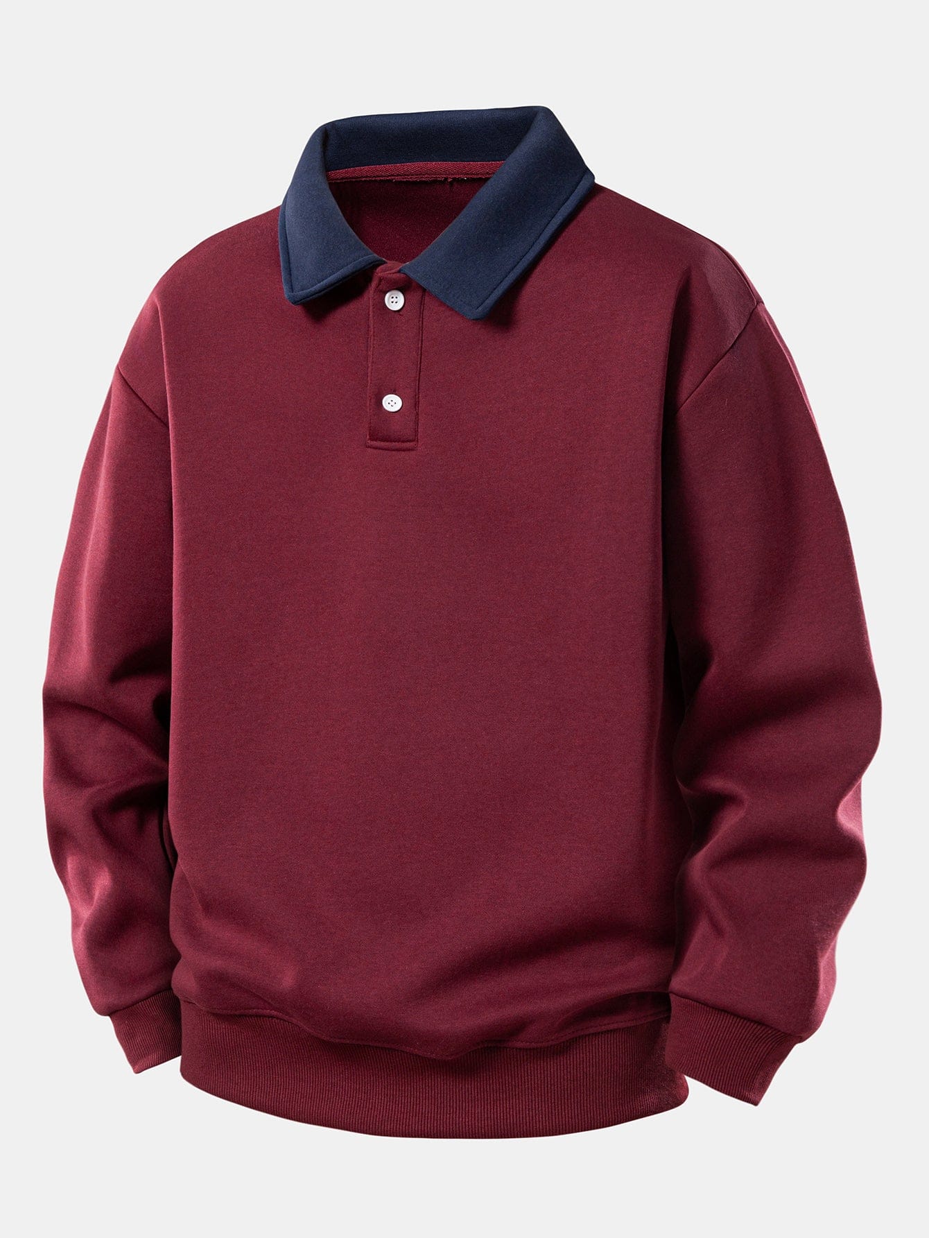 Velira Sweatshirts bordo / XS Relaksuotas Fit Kontrasto Polo Džemperis
