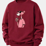 Velira Sweatshirts Bordo / XS Rožinė Pantera Spauda Laisva Fit Džemperis
