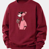 Velira Sweatshirts Bordo / XS Rožinė Pantera Spauda Laisva Fit Džemperis