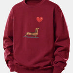 Velira Sweatshirts Bordo / XS Širdies formos balionas šunų veislės printas laisvo kirpimo džemperis