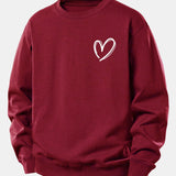 Velira Sweatshirts Bordo / XS Širdies Raštas Laisvo Pjūvio Megztinis
