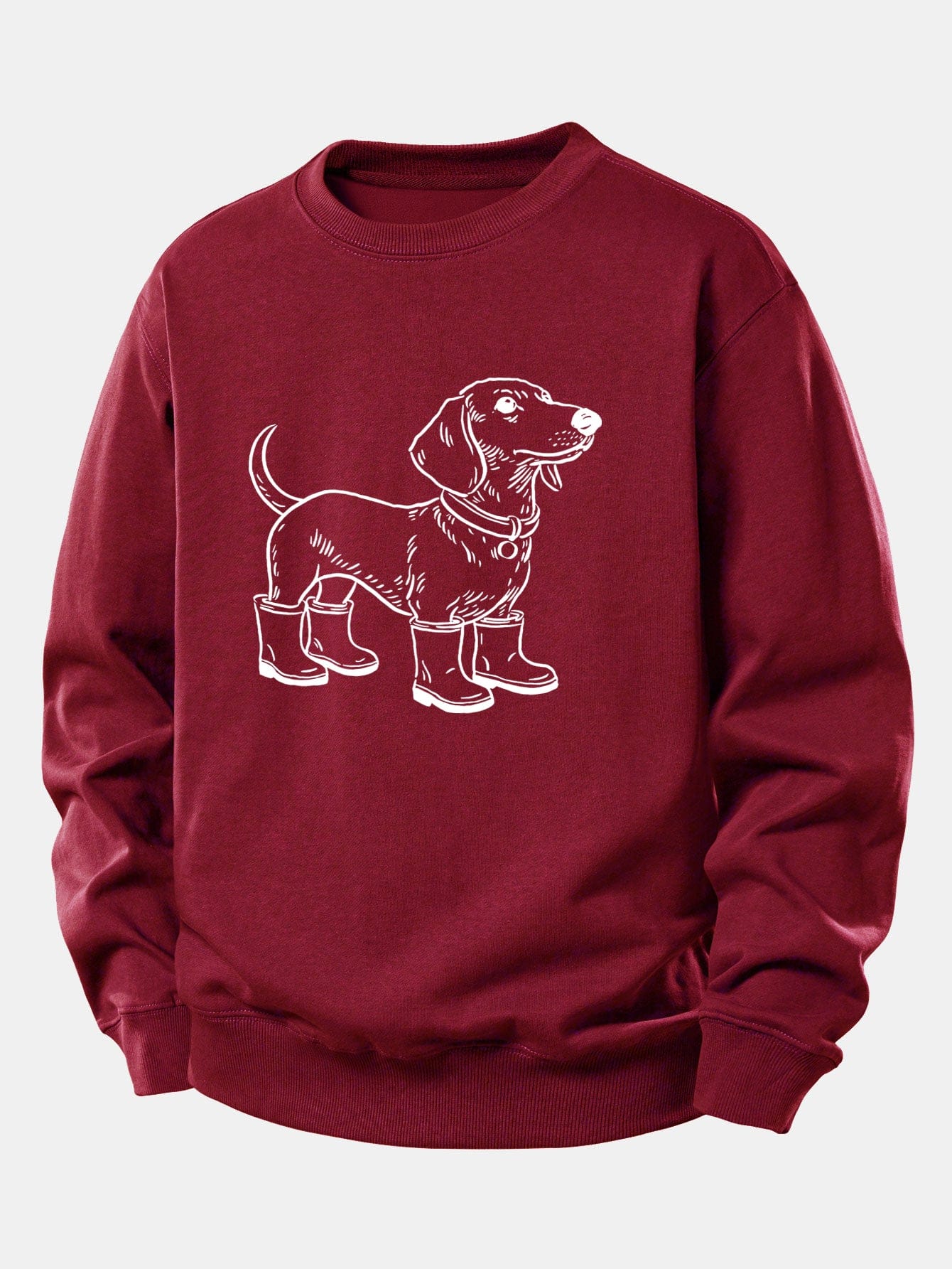 Velira Sweatshirts Bordo / XS Šuo Batai Spaudiniu Laisvalaikio Fit Palaidinukė