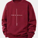 Velira Sweatshirts Bordo / XS Tikėjimo spauda laisvo kirpimo džemperis