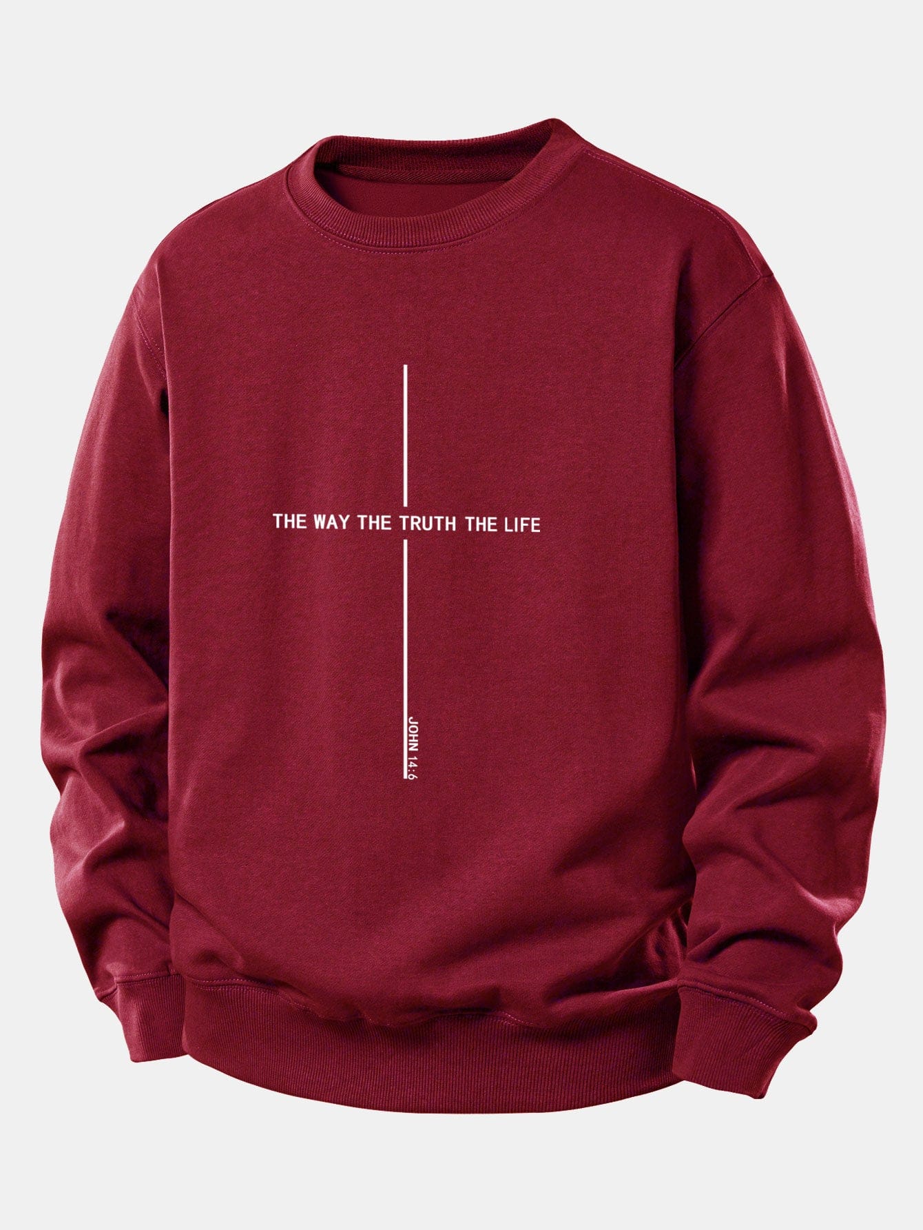 Velira Sweatshirts Bordo / XS Tikėjimo spauda laisvo kirpimo džemperis