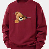 Velira Sweatshirts Bordo / XS Užtrauktuko Meškos Rašto Laisvalaikio Džemperis