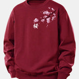 Velira Sweatshirts Bordo / XS Vyšnių žiedų print Relax Fit džemperis