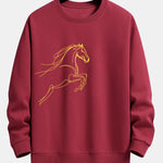 Velira Sweatshirts Bordo / XS Žirgo Metų Grafikos Laisvalaikio Fit Palaidinė