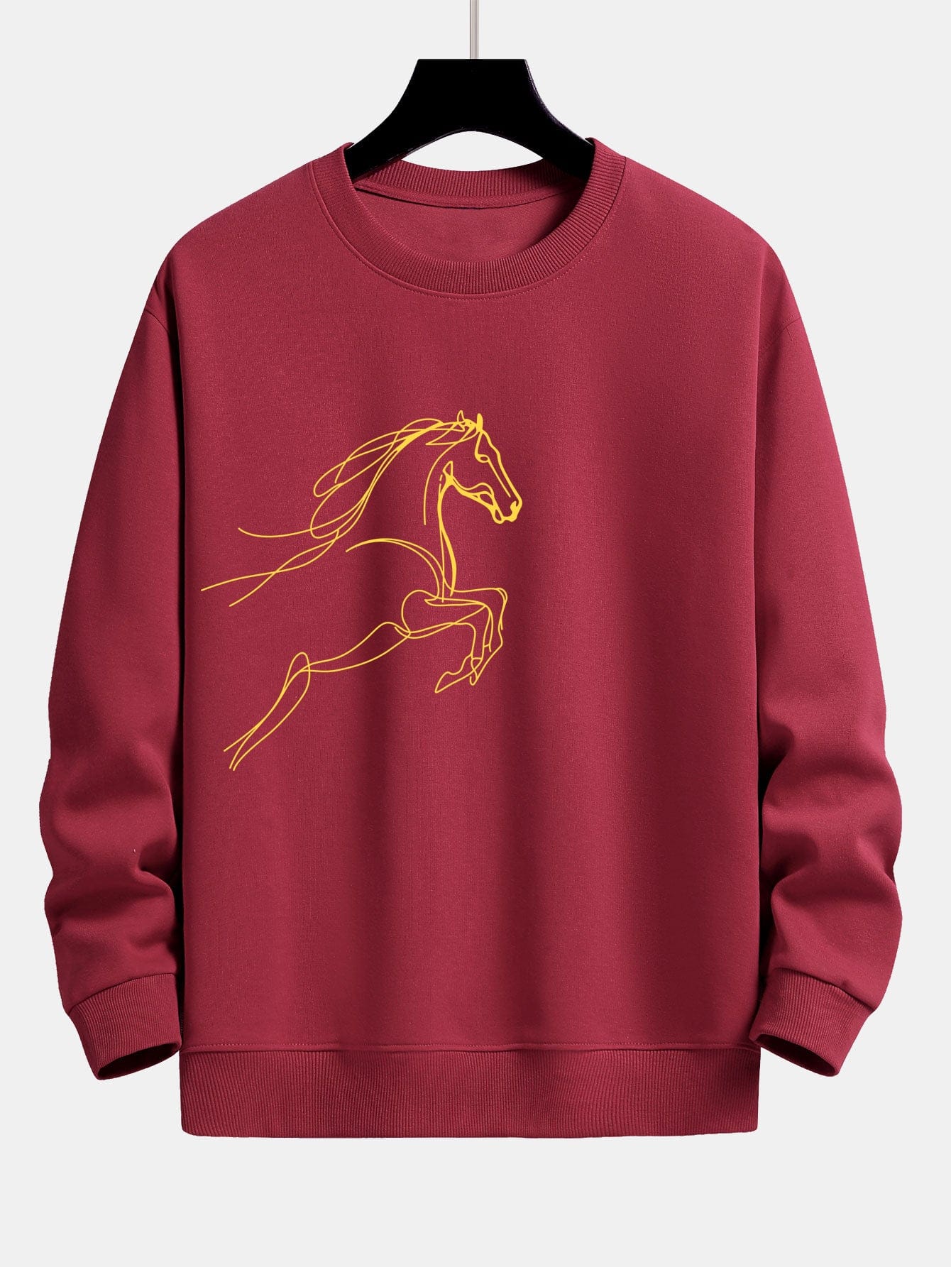 Velira Sweatshirts Bordo / XS Žirgo Metų Grafikos Laisvalaikio Fit Palaidinė