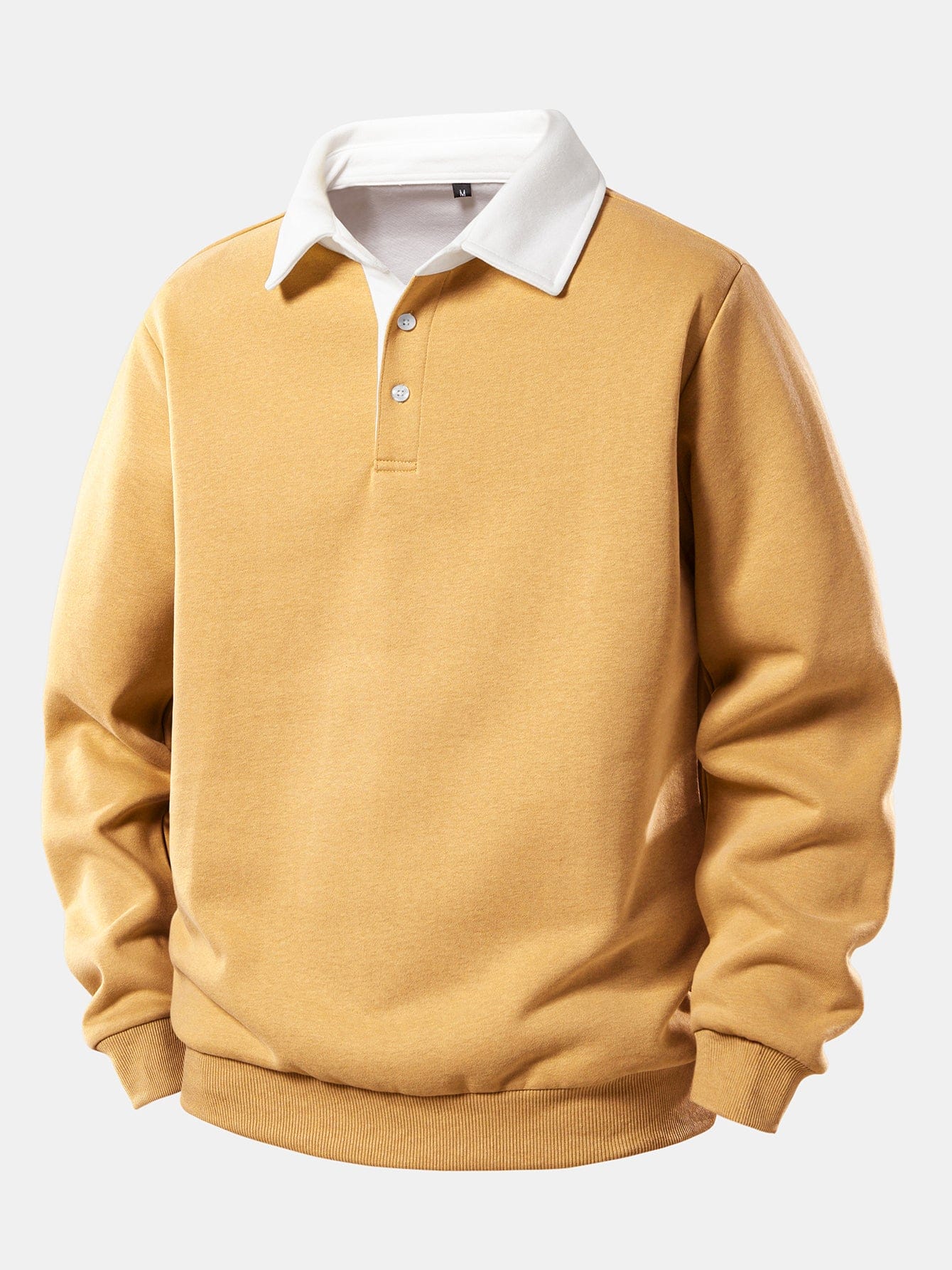 Velira Sweatshirts geltona / S Kontrasto polo apykaklės džemperis