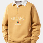 Velira Sweatshirts Geltona / S Milano Spausdinimo Kontrasto Polo Apykaklės Megztinis