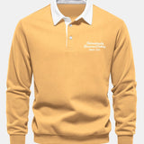 Velira Sweatshirts geltona / S Sloganas Spausdintas Kontrasto Polo Apykaklės Megztinis