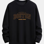 Velira Sweatshirts juoda / S Boston Print Relax Fit Palaidinė