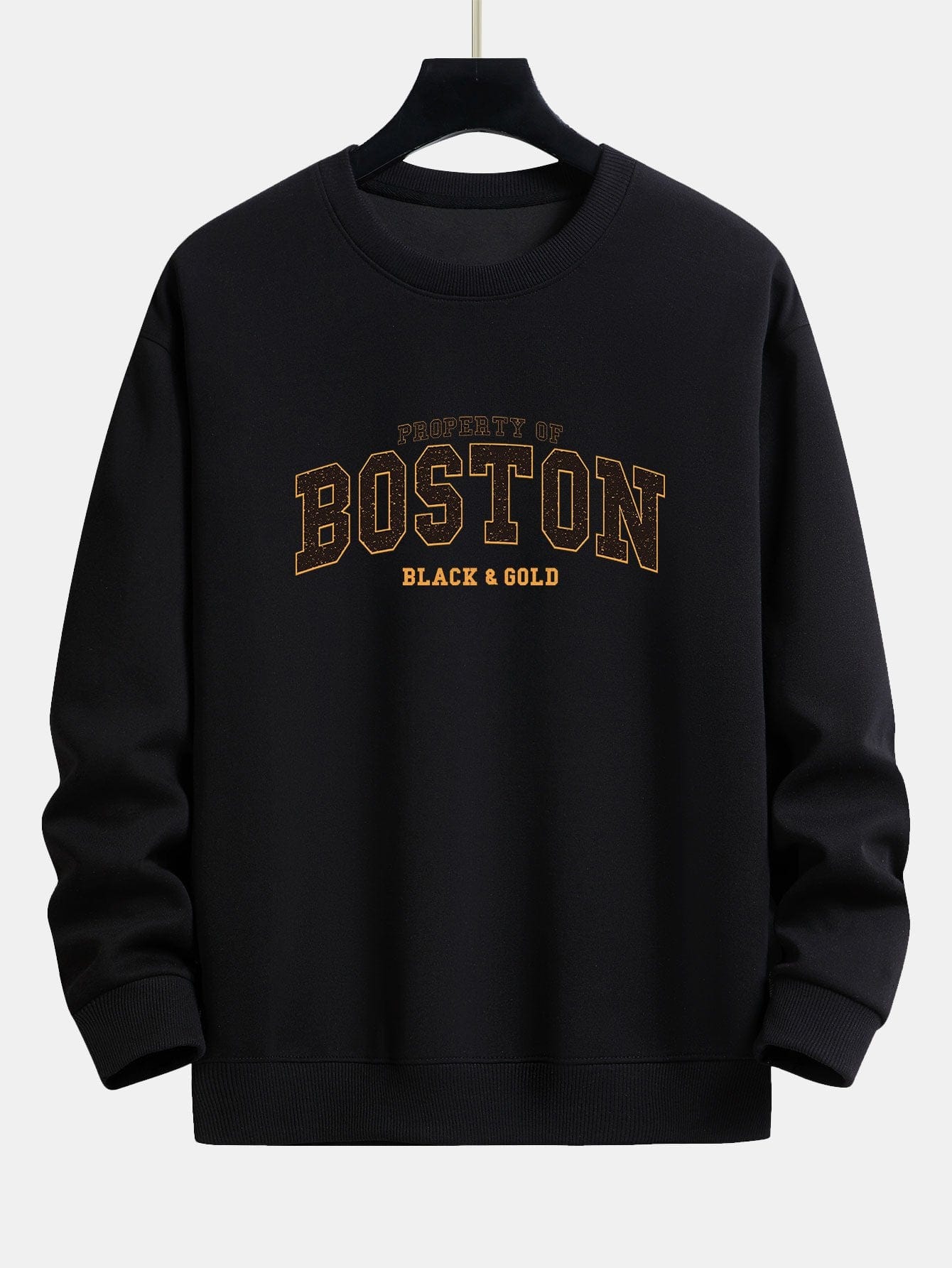 Velira Sweatshirts juoda / S Boston Print Relax Fit Palaidinė