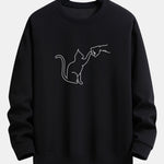 Velira Sweatshirts juoda / S Katės Fist Bump Spaudimo Relax Fit Palaidinukė