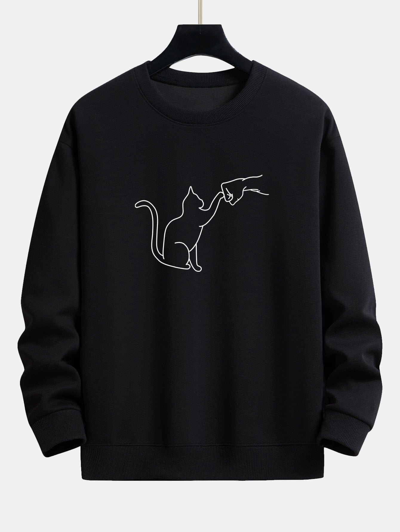 Velira Sweatshirts juoda / S Katės Fist Bump Spaudimo Relax Fit Palaidinukė