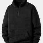 Velira Sweatshirts Juoda / S Ketvirčio užtrauktuku Teddy megztinis