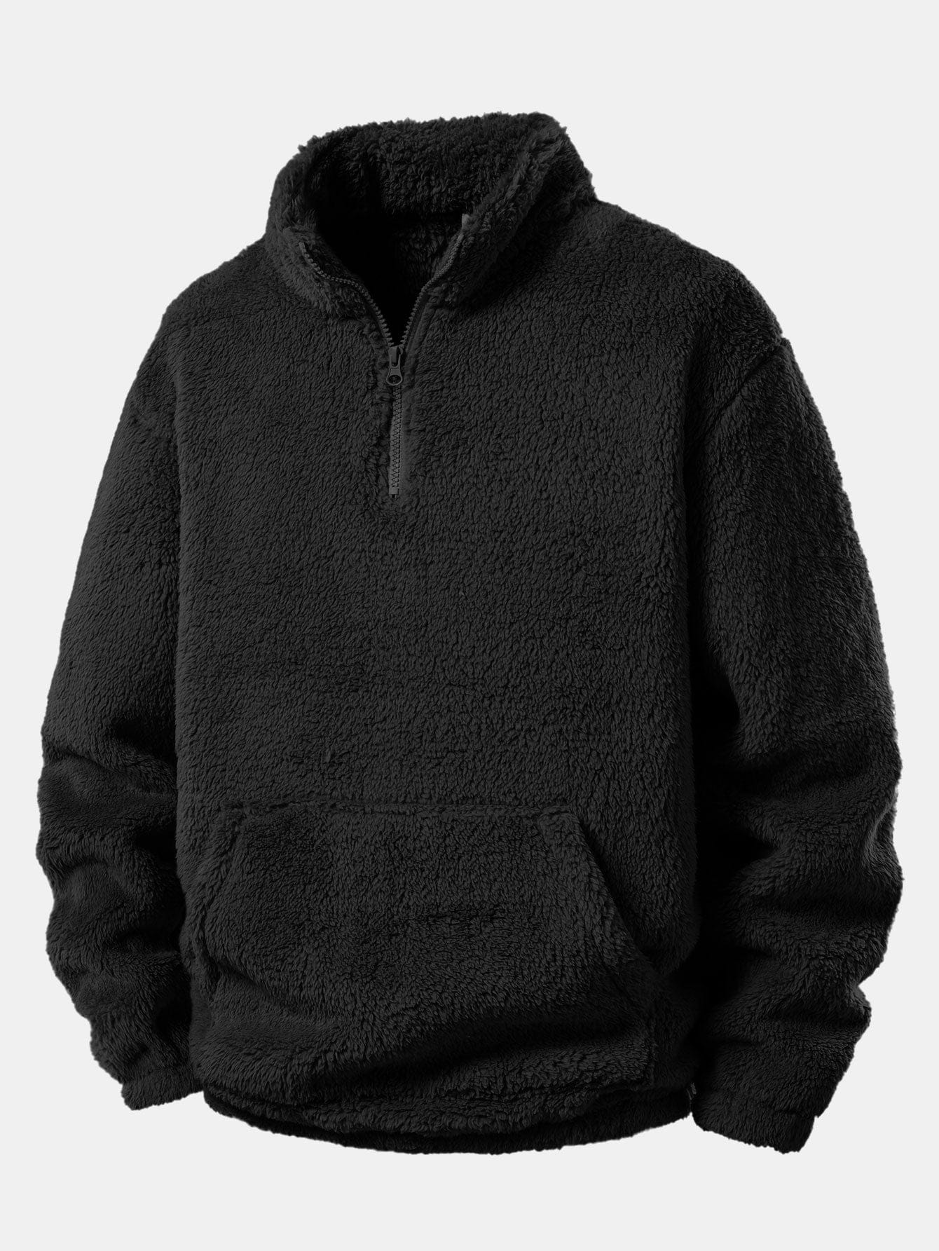 Velira Sweatshirts Juoda / S Ketvirčio užtrauktuku Teddy megztinis