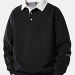 Velira Sweatshirts juoda / S Kontrasto polo apykaklės džemperis