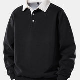 Velira Sweatshirts juoda / S Kontrasto polo apykaklės džemperis