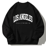 Velira Sweatshirts juoda / S Los Andželo spauda atsipalaidavęs džemperis