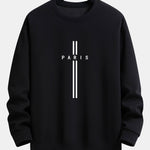 Velira Sweatshirts juoda / S Paryžiaus Dryžuotas Laisvas Pritaikymas Sportinis Megztinis