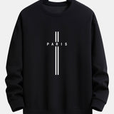 Velira Sweatshirts juoda / S Paryžiaus Dryžuotas Laisvas Pritaikymas Sportinis Megztinis