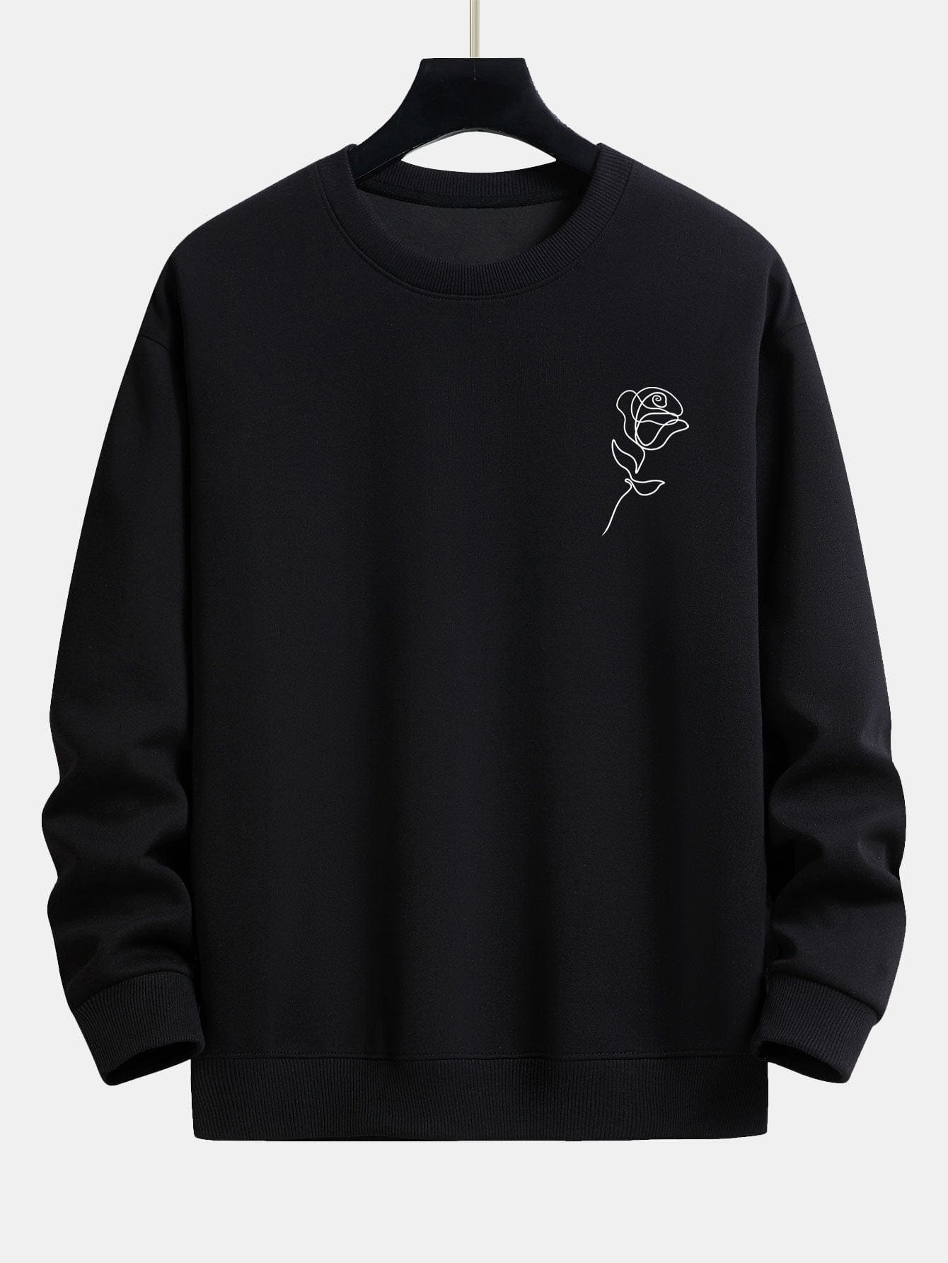 Velira Sweatshirts juoda / S Rožių Rašto Atsipalaidavęs Palaidinukas