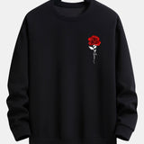Velira Sweatshirts juoda / S Rožių Rašto Laisvas Fit Megztinis